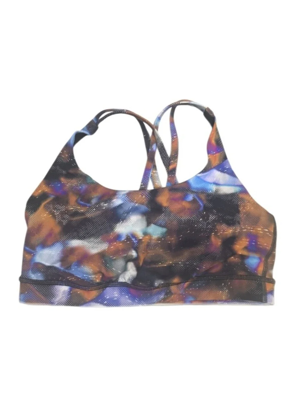 Lululemon Multicolor Abstract Strappy Crossback Sports Bra Workout Yoga Size 8